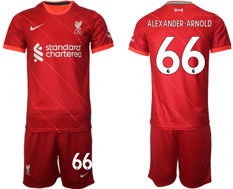 Men 2021-2022 Club Liverpool home red #66 Soccer Jersey